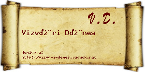 Vizvári Dénes névjegykártya